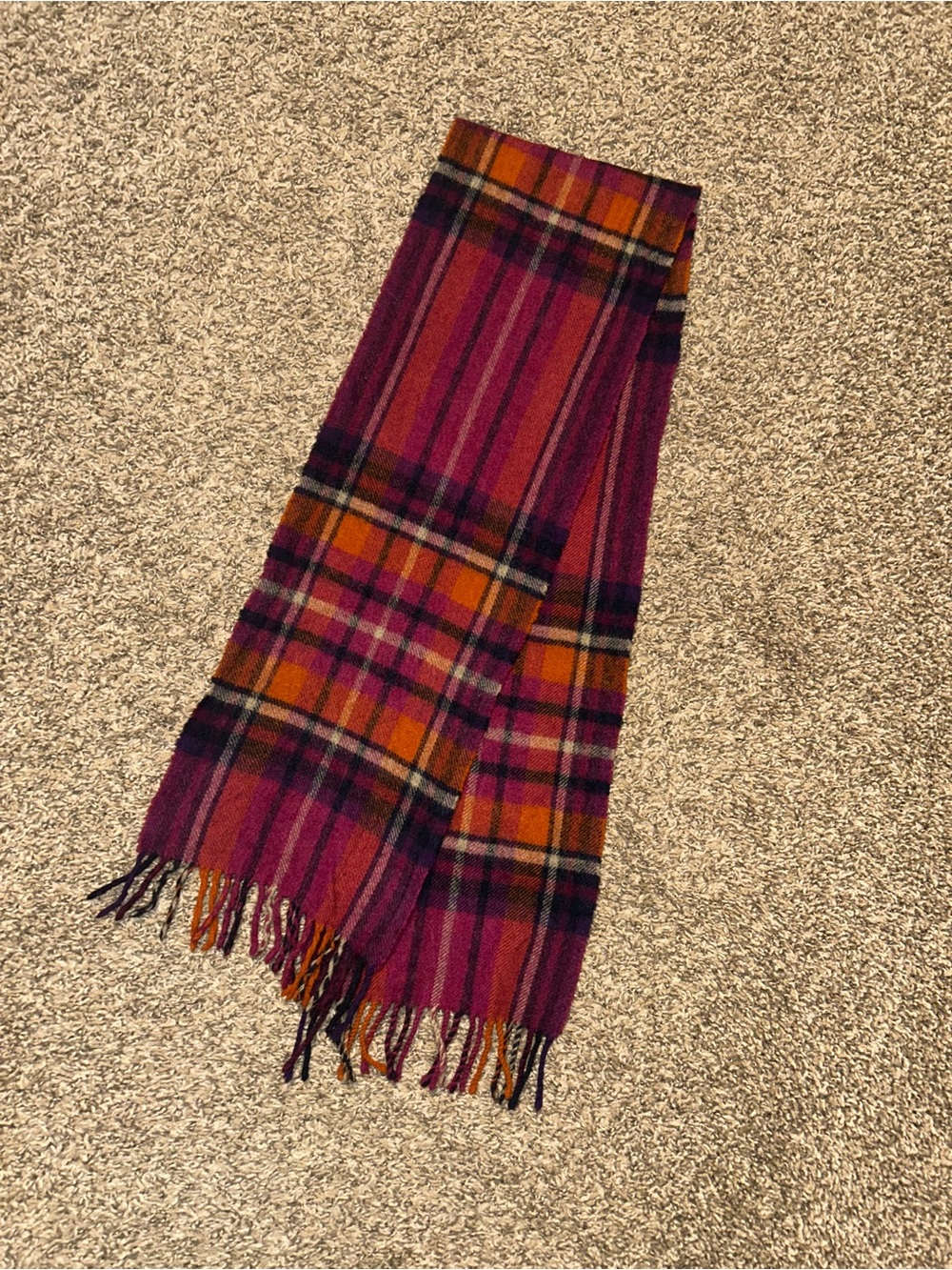 Authentic Yorkshire Tweed Plaid Fringe Scarf